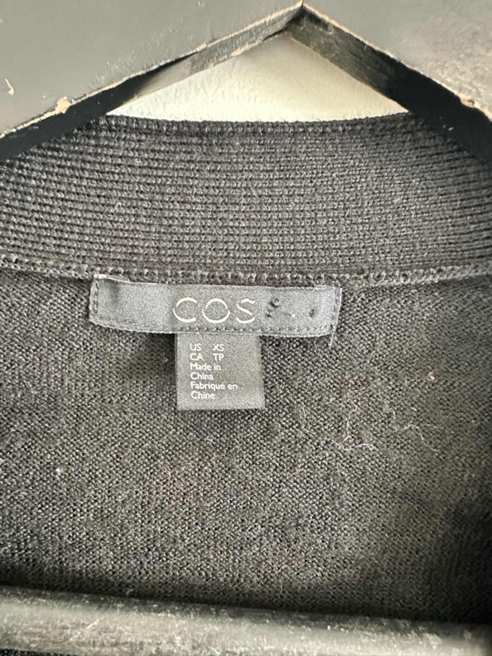 Cos Hybrid Layered Wool Cardigan Size XS Black White - Picture 5 of 12